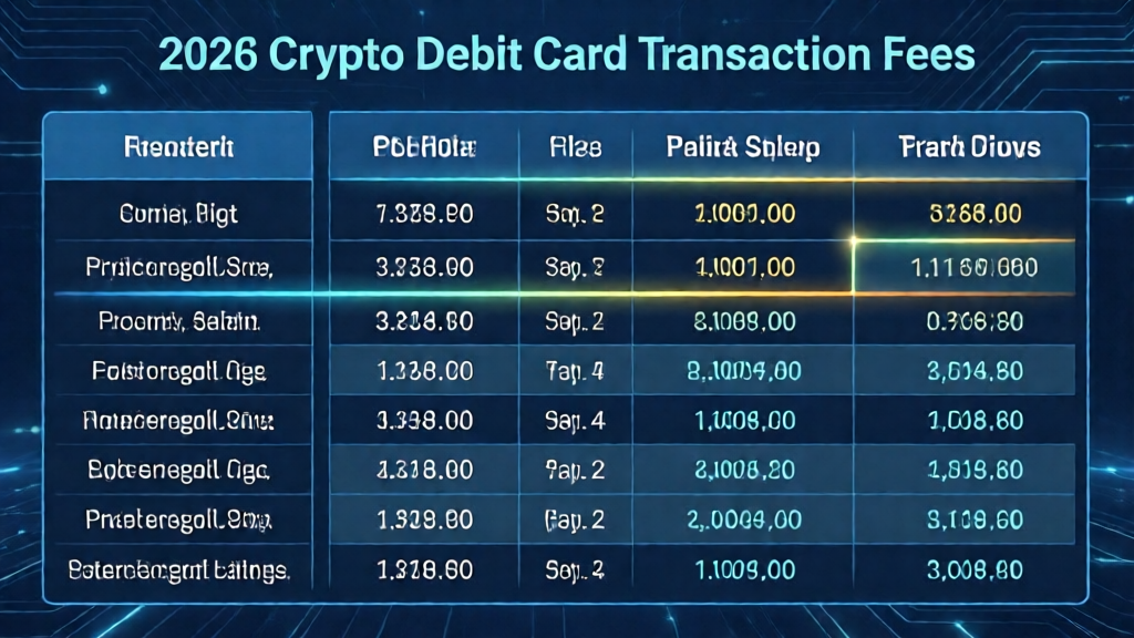 2026 Crypto Debit Card Transaction Fee Comparison